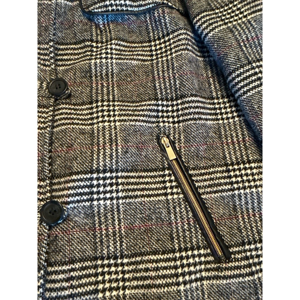d.e.t.a.i.l.s INTL Women's Sz XXL Plaid Wool Blend Overcoat Lined Zip Pockets - Picture 10 of 14